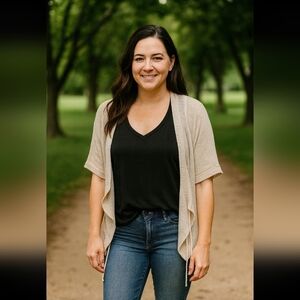 True Freedom Cream Open-Knit Cardigan - Size Large